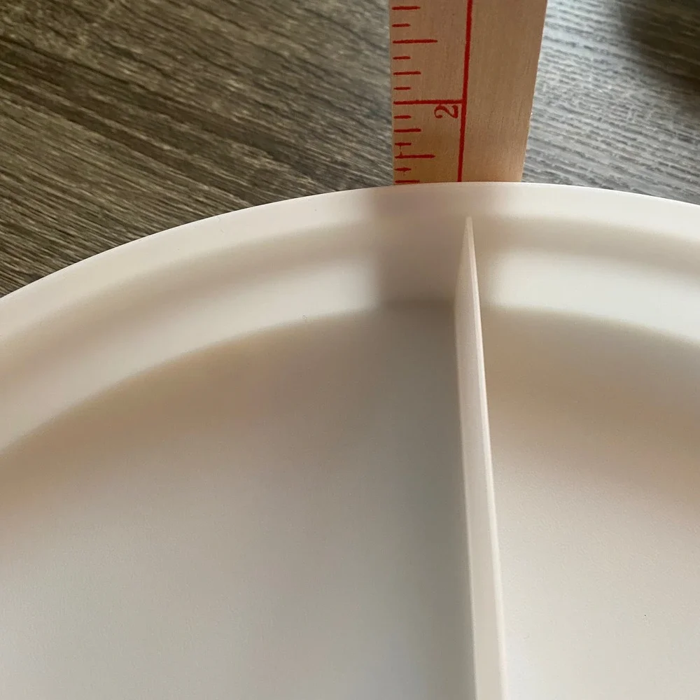 TWO Vintage Tupperware‎ Divided Serving Trays with Lids White